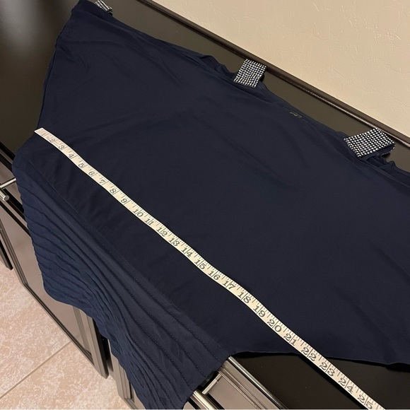 Betsy Adam elegant batwing tunic dress w rhinestones embelishment, stretchy sz 8 - Picture 7 of 12